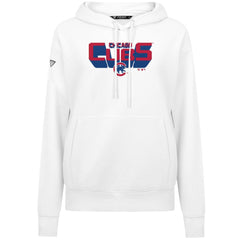 Chicago Cubs Levelwear Women's Adorn Retro 3D Pullover Hoodie White