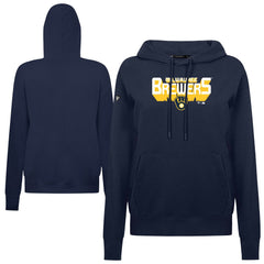 Milwaukee Brewers Levelwear Women's Adorn Retro 3D Pullover Hoodie Navy