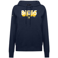 Milwaukee Brewers Levelwear Women's Adorn Retro 3D Pullover Hoodie Navy