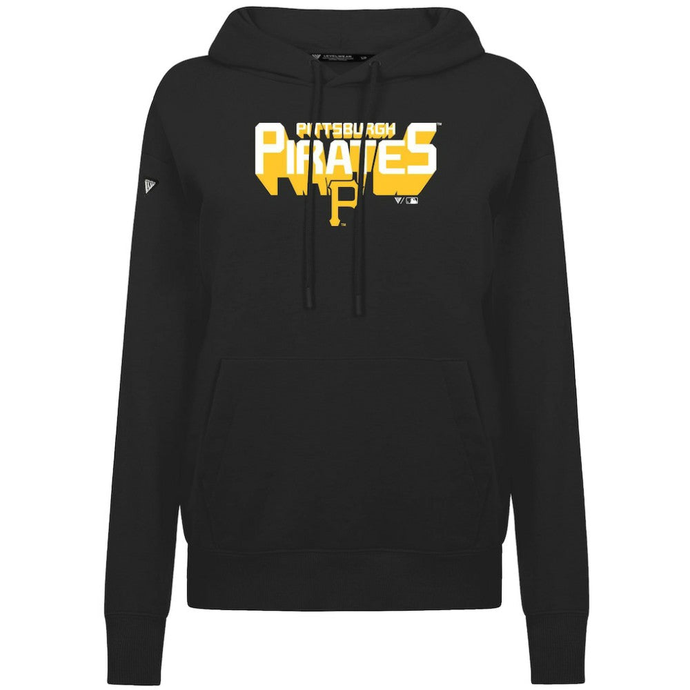 Pittsburgh Pirates Levelwear Women's Adorn Retro 3D Pullover Hoodie Black