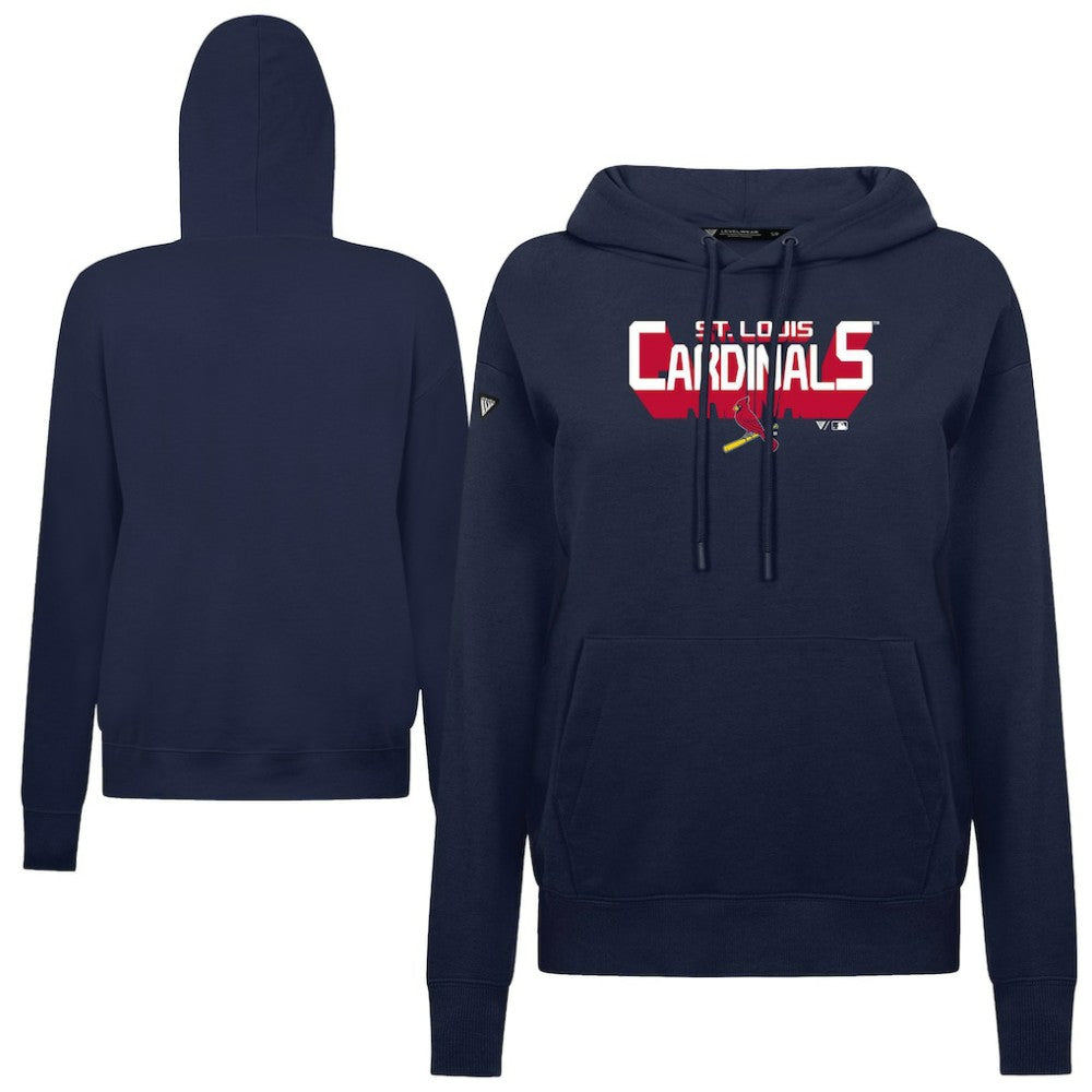 St. Louis Cardinals Levelwear Women's Adorn Retro 3D Pullover Hoodie Navy