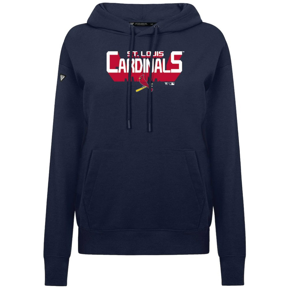St. Louis Cardinals Levelwear Women's Adorn Retro 3D Pullover Hoodie Navy