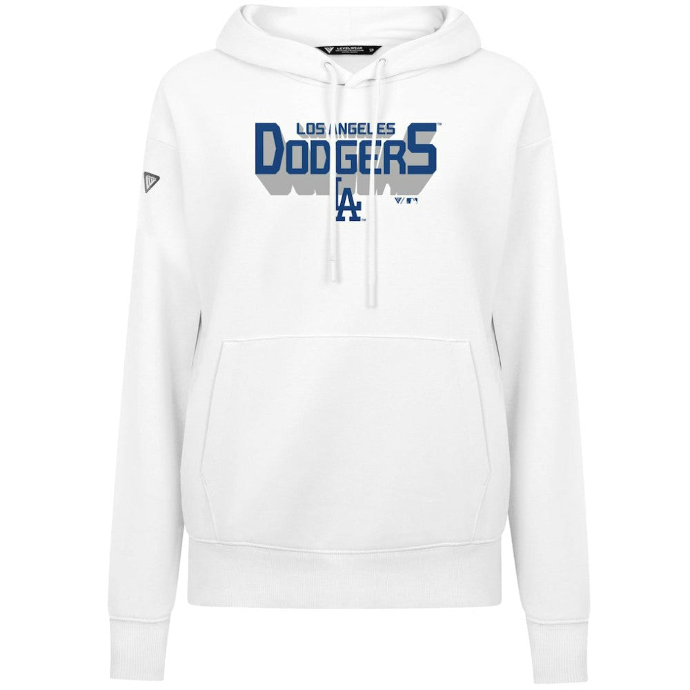 Los Angeles Dodgers Levelwear Women's Adorn Retro 3D Pullover Hoodie White