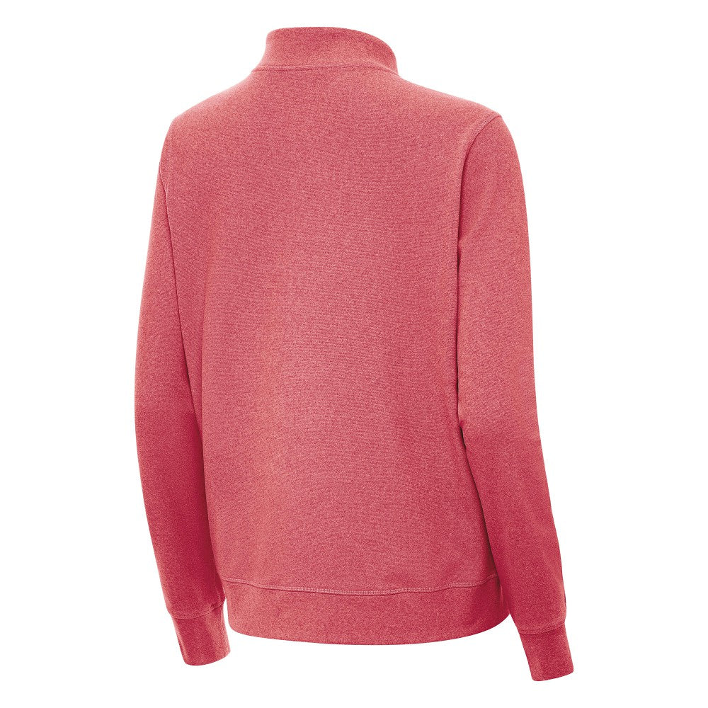 New York Mets Antigua Women's Crush Stars and Stripes Team Logo Quarter-Zip Pullover Top Heather Red