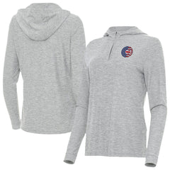 Chicago Cubs Antigua Women's Daybreak Quarter-Zip Hoodie Heather Gray