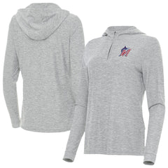Miami Marlins Antigua Women's Daybreak Quarter-Zip Hoodie Heather Gray
