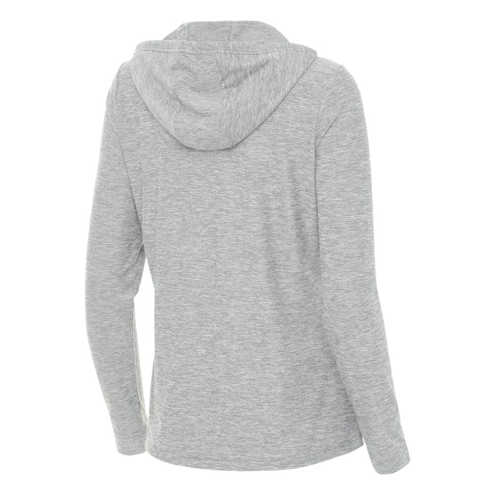Detroit Tigers Antigua Women's Daybreak Quarter-Zip Hoodie Heather Gray