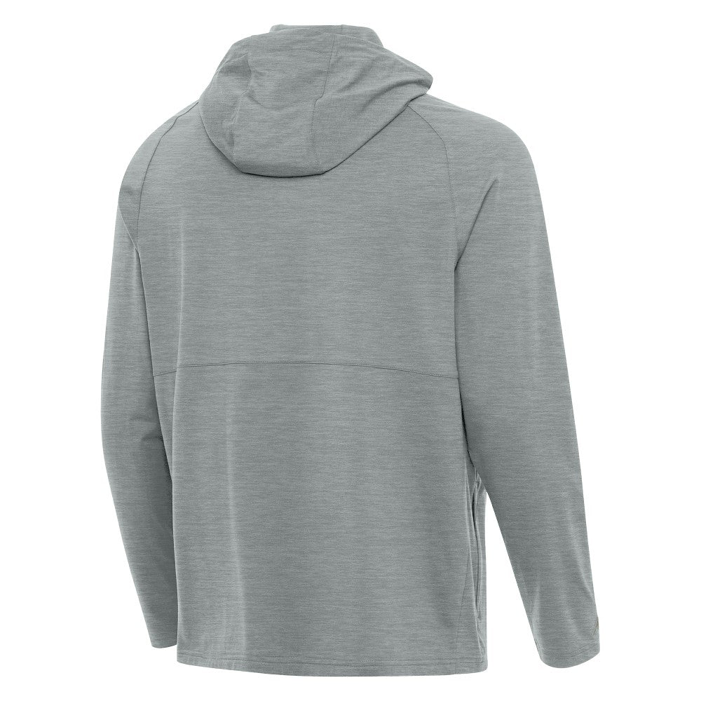 New York Mets Antigua Spikes Stars and Stripes Team Logo Quarter-Zip Pullover Hoodie Heather Gray