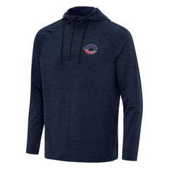 Cincinnati Reds Antigua Spikes Stars and Stripes Team Logo Quarter-Zip Pullover Hoodie Heather Navy