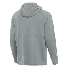 Chicago Cubs Antigua Spikes Stars and Stripes Team Logo Quarter-Zip Pullover Hoodie Heather Gray