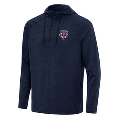 Minnesota Twins Antigua Spikes Stars and Stripes Team Logo Quarter-Zip Pullover Hoodie Heather Navy