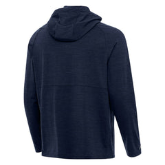 Minnesota Twins Antigua Spikes Stars and Stripes Team Logo Quarter-Zip Pullover Hoodie Heather Navy