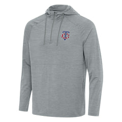 Minnesota Twins Antigua Spikes Stars and Stripes Team Logo Quarter-Zip Pullover Hoodie Heather Gray