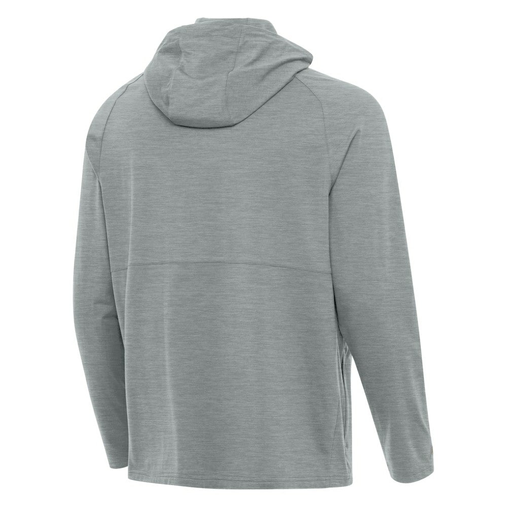Baltimore Orioles Antigua Spikes Stars and Stripes Team Logo Quarter-Zip Pullover Hoodie Heather Gray