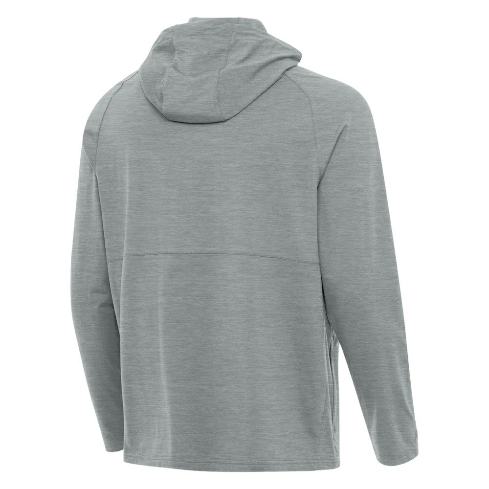 Boston Red Sox Antigua Spikes Stars and Stripes Team Logo Quarter-Zip Pullover Hoodie Heather Gray