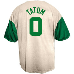 Jayson Tatum Boston Celtics Baseball Jersey - Cream
