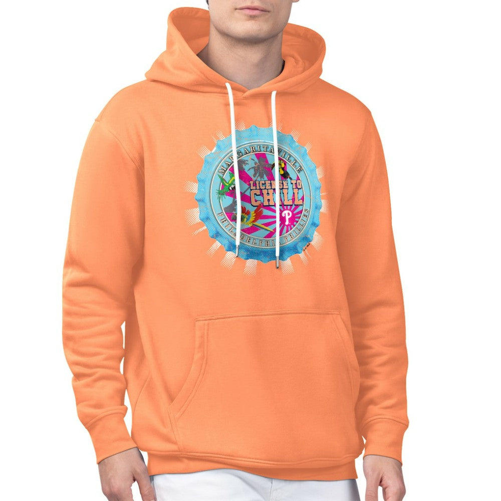 Philadelphia Phillies Margaritaville Chill Bottle Cap Fleece Pullover Hoodie Orange