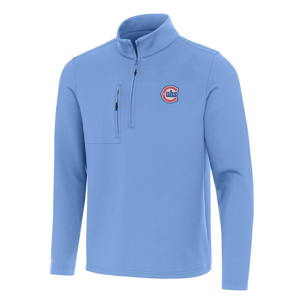 Chicago Cubs Antigua Alternate Logo Insider Quarter-Zip Pullover Powder Blue