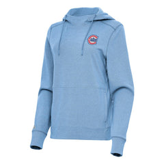 Chicago Cubs Antigua Women's Alternate Logo Justice Pullover Hoodie Heather Powder Blue