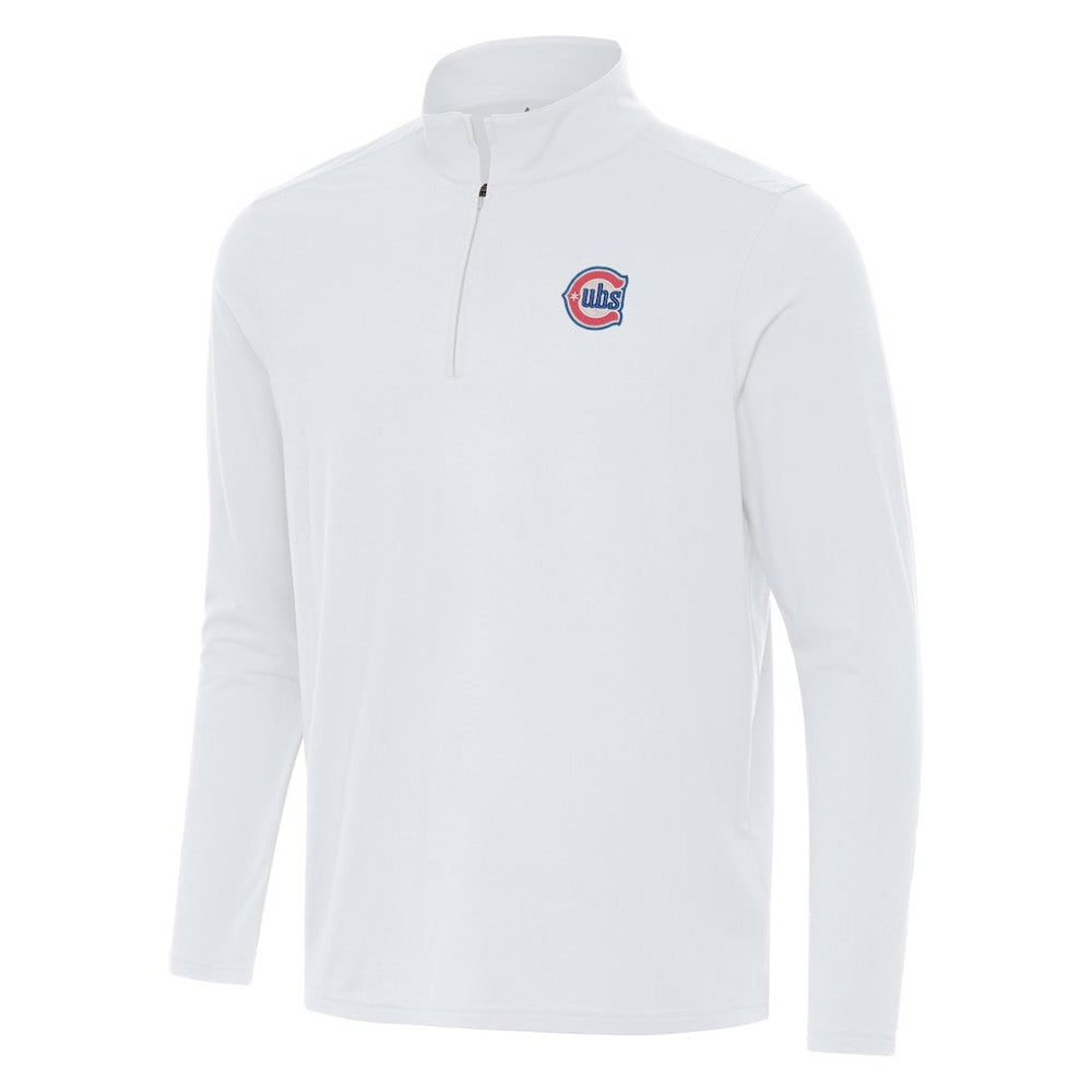 Chicago Cubs Antigua Alternate Logo Intent Quarter-Zip Pullover White