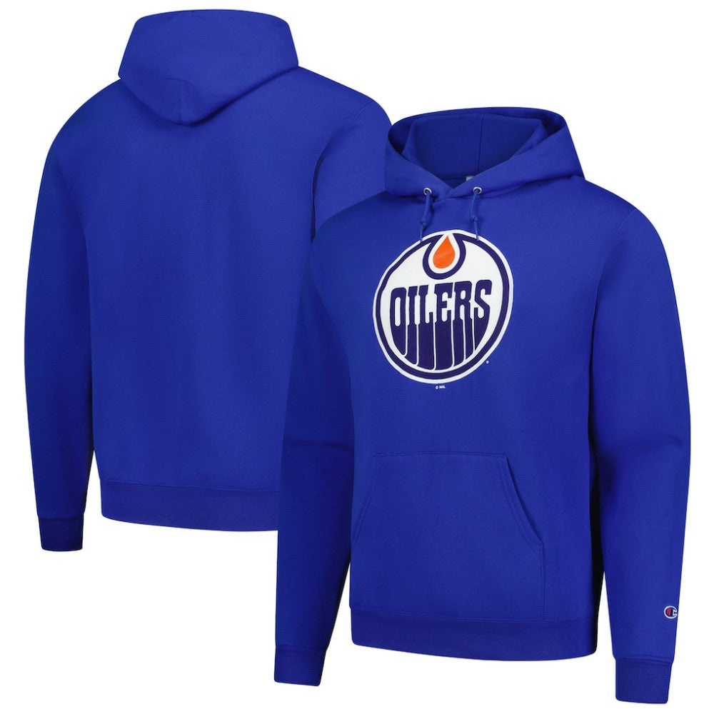 Edmonton Oilers Champion Primary Logo 1-Hit Pullover Hoodie Royal