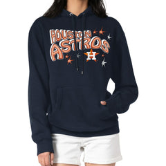 Houston Astros Starter Women's Fireworks Fleece Tri-Blend Pullover Hoodie Navy