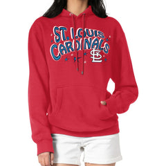 St. Louis Cardinals Starter Women's Fireworks Fleece Tri-Blend Pullover Hoodie Red