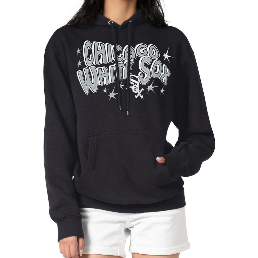 Chicago White Sox Starter Women's Fireworks Fleece Tri-Blend Pullover Hoodie Black