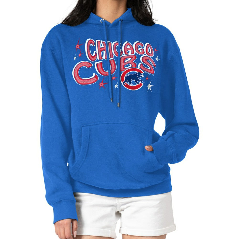 Chicago Cubs Starter Women's Fireworks Fleece Tri-Blend Pullover Hoodie Royal