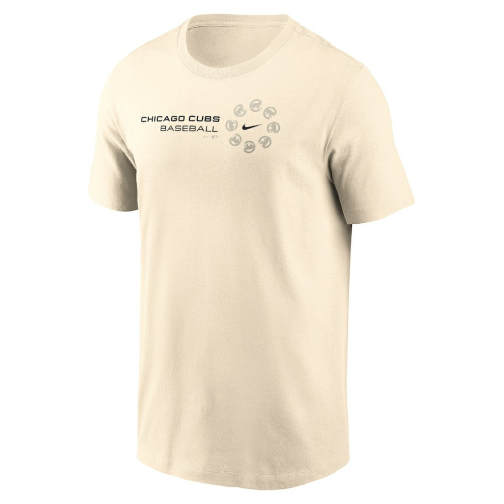 Chicago Cubs Pinwheel Lockup T-Shirt Natural | Nike