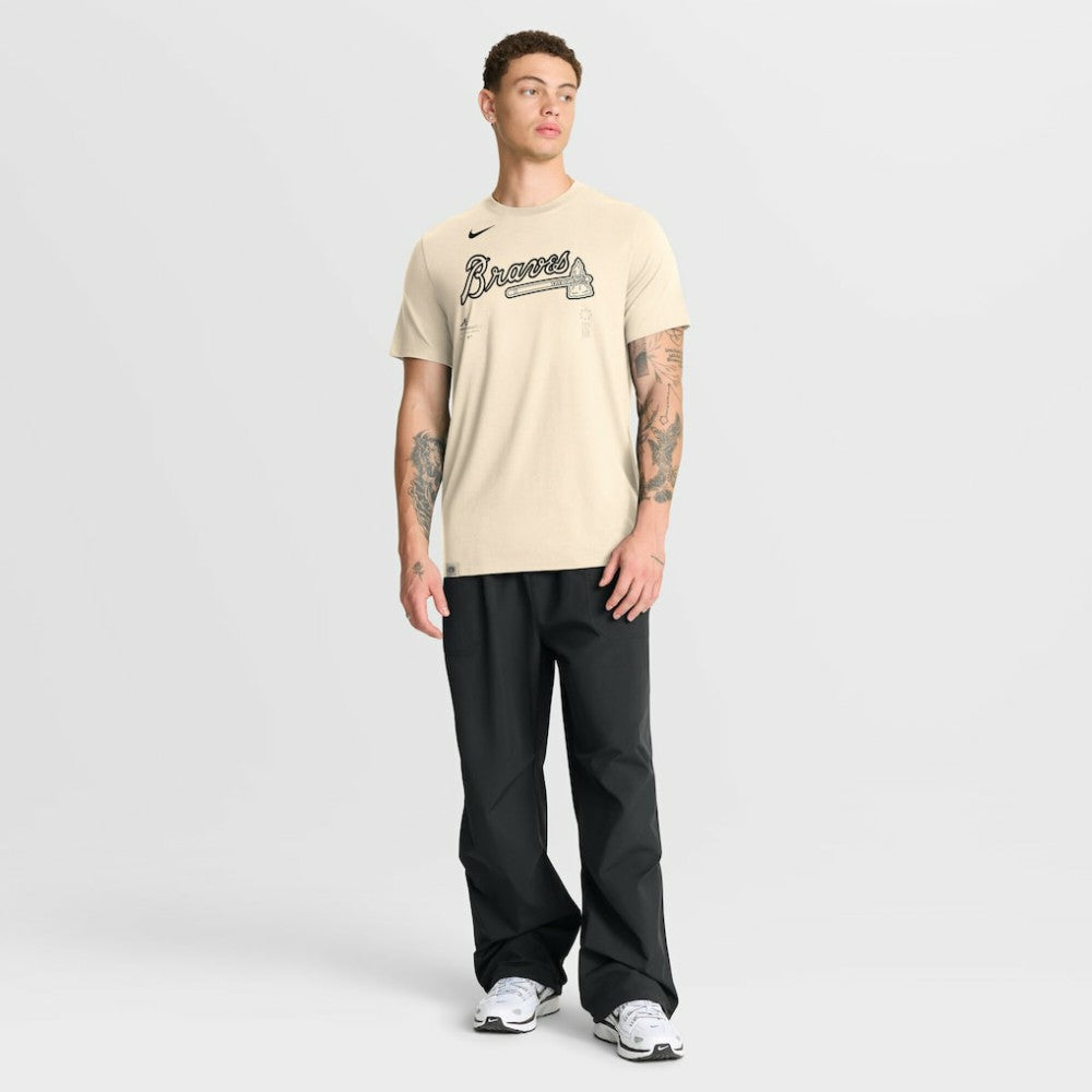 Atlanta Braves Wordmark Tri-Blend T-Shirt Natural | Nike