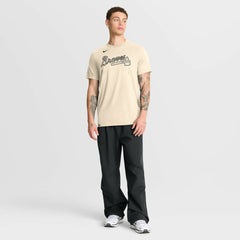 Atlanta Braves Wordmark Tri-Blend T-Shirt Natural | Nike