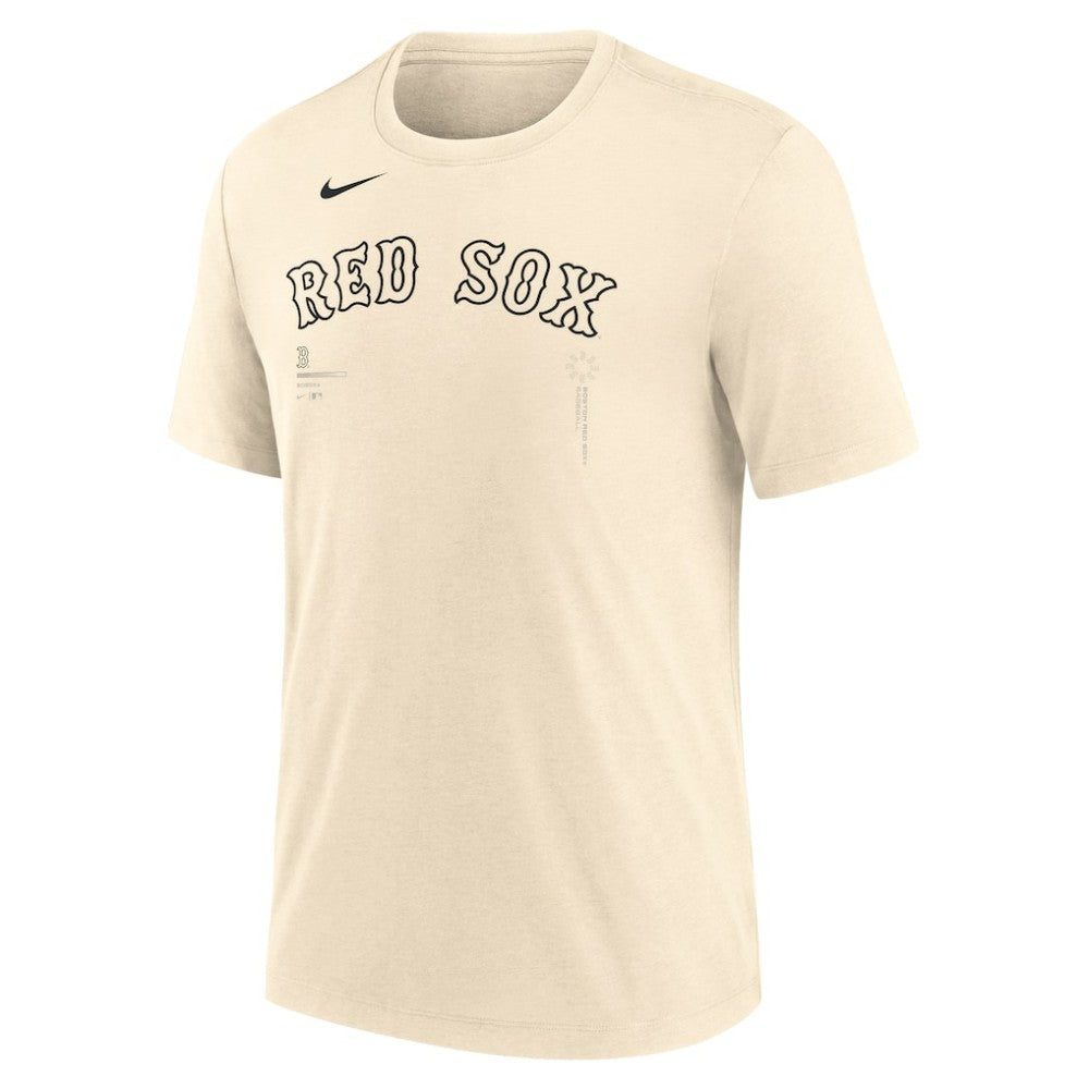 Boston Red Sox Wordmark Tri-Blend T-Shirt Natural | Nike