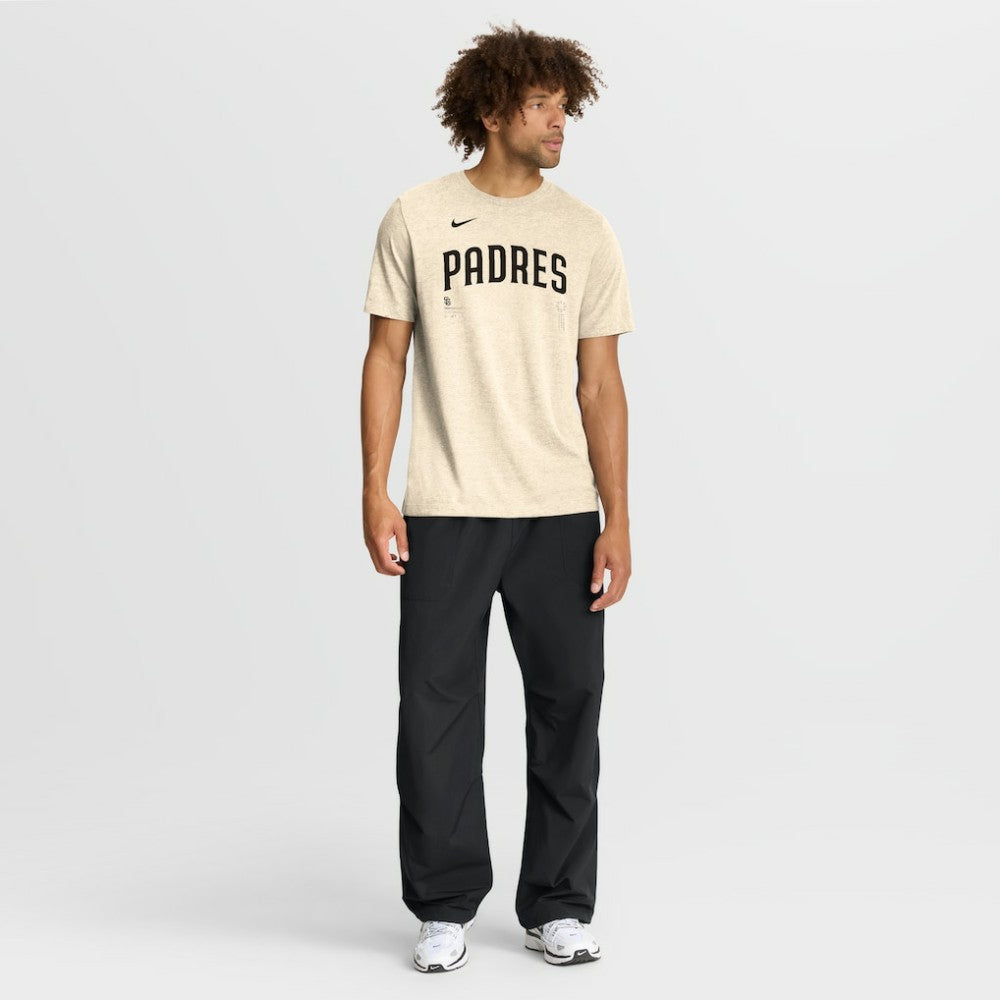 San Diego Padres Wordmark Tri-Blend T-Shirt Natural | Nike