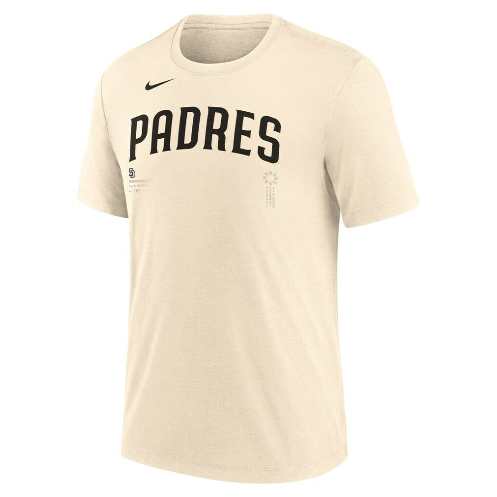San Diego Padres Wordmark Tri-Blend T-Shirt Natural | Nike