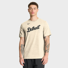 Detroit Tigers Wordmark Tri-Blend T-Shirt Natural | Nike