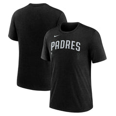 San Diego Padres Wordmark Tri-Blend T-Shirt Heather Black | Nike