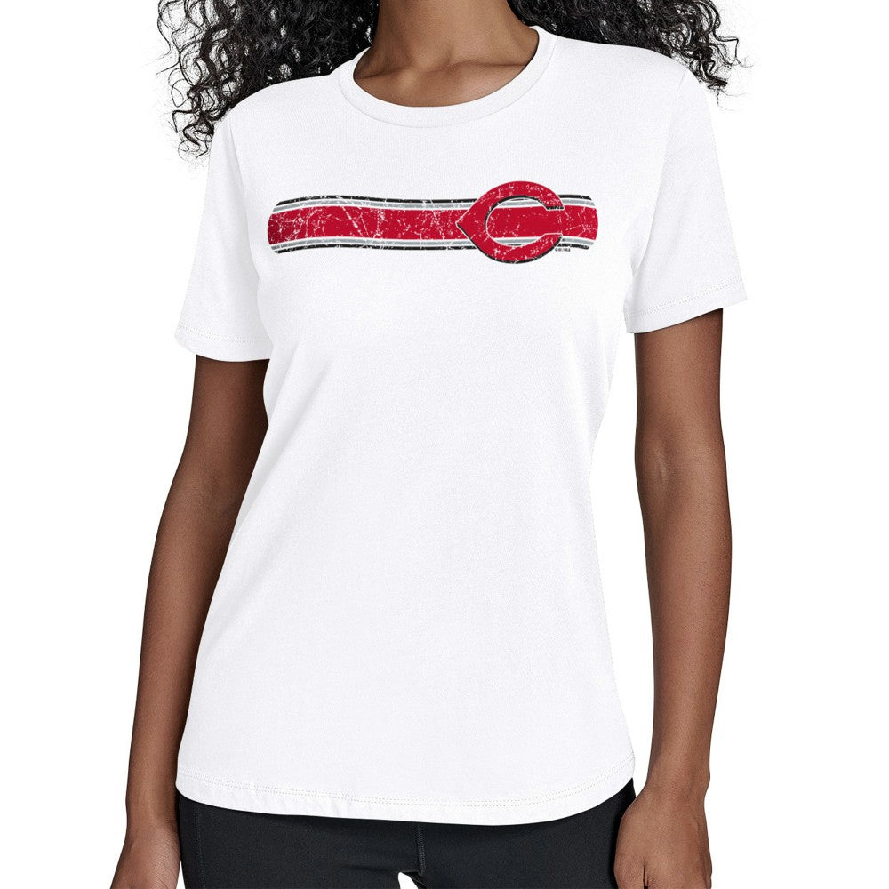 Cincinnati Reds Starter Women's Team Stripe T-Shirt White