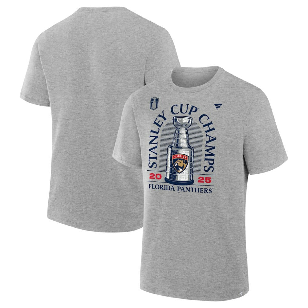 Florida Panthers Fanatics 2025 Stanley Cup Champions Locker Room T-Shirt Heather Gray