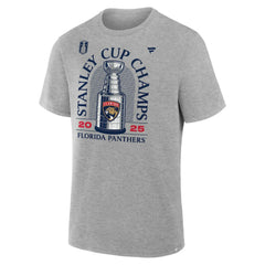 Florida Panthers Fanatics 2025 Stanley Cup Champions Locker Room T-Shirt Heather Gray