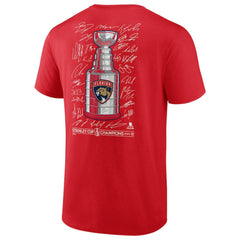 Florida Panthers Fanatics 2025 Stanley Cup Champions Signature Roster T-Shirt Red