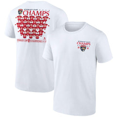 Florida Panthers Fanatics 2025 Stanley Cup Champions Jersey Roster T-Shirt White