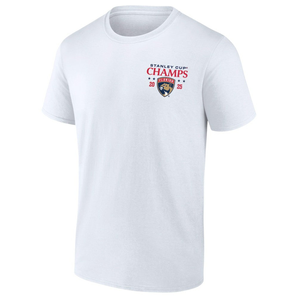 Florida Panthers Fanatics 2025 Stanley Cup Champions Jersey Roster T-Shirt White