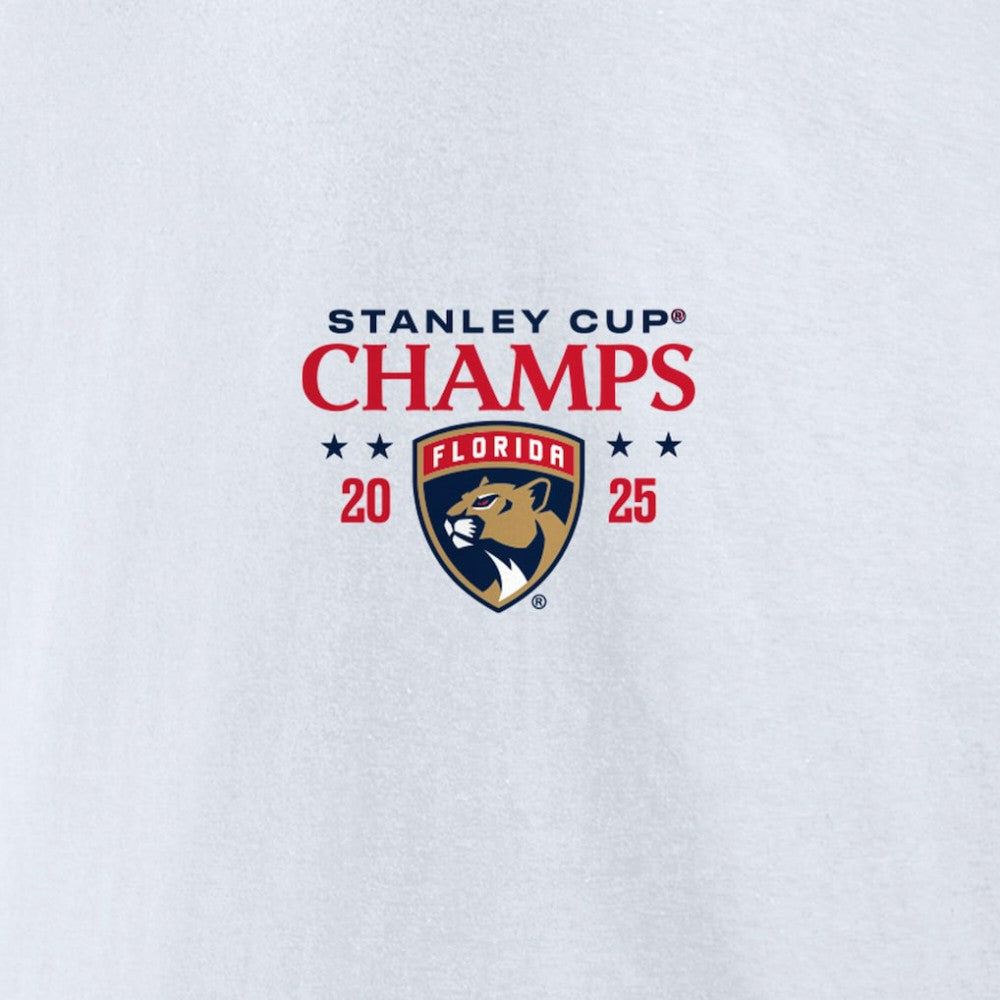 Florida Panthers Fanatics 2025 Stanley Cup Champions Jersey Roster T-Shirt White