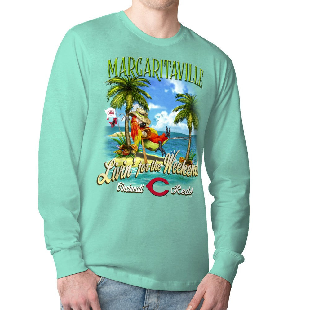 Cincinnati Reds Margaritaville Livin' for the Weekend Long Sleeve T-Shirt Mint