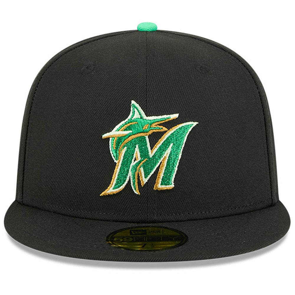 Miami Marlins 2026 St. Patrick's Day 59FIFTY Fitted Hat Black | New Era