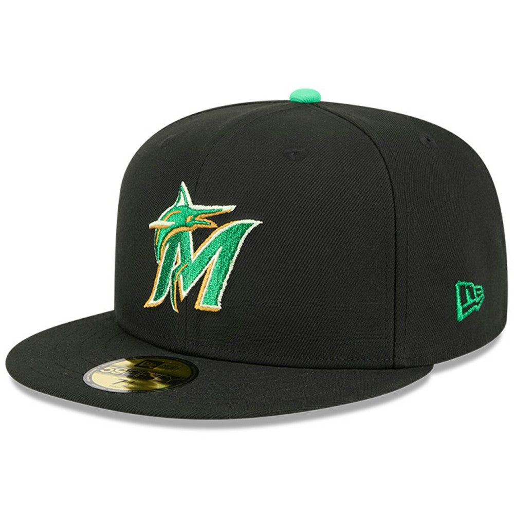 Miami Marlins 2026 St. Patrick's Day 59FIFTY Fitted Hat Black | New Era