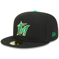 Miami Marlins 2026 St. Patrick's Day 59FIFTY Fitted Hat Black | New Era