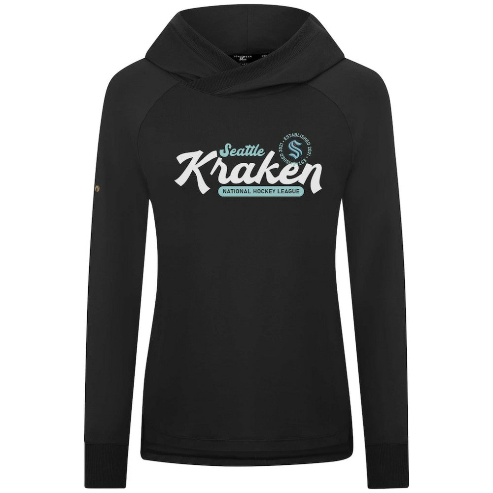 Seattle Kraken Levelwear Women's Slender Monument Raglan Pullover Hoodie Black