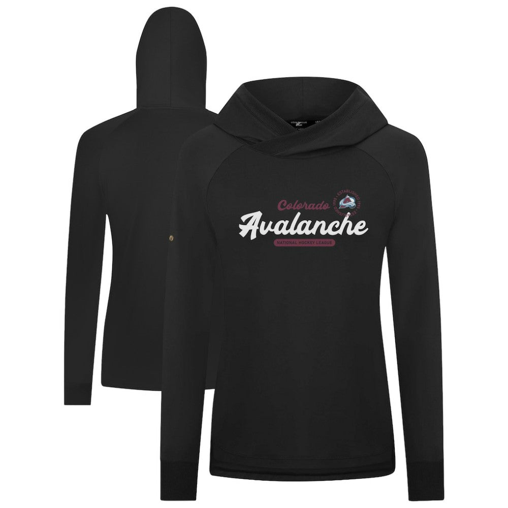 Colorado Avalanche Levelwear Women's Slender Monument Raglan Pullover Hoodie Black